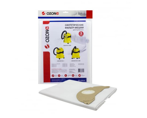 Мешок-пылесборник clean pro синтетический 3 шт. (до 12 л) OZONE CP-215 Мешок-пылесборник clean pro синтетический 3 шт. (до 12 л) OZONE CP-215