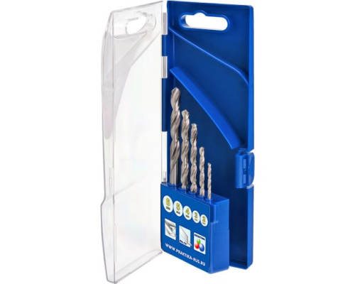 Набор сверл по металлу Профи (5 шт; 2-6 мм) ПРАКТИКА 640-230