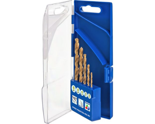 Набор сверл по металлу Профи (5 шт; 2-6 мм) ПРАКТИКА 640-247