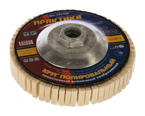 Круг лепестковый полировальный (125 мм; М14) ПРАКТИКА 779-738