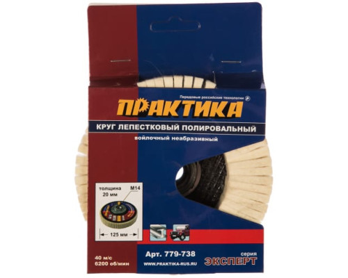 Круг лепестковый полировальный (125 мм; М14) ПРАКТИКА 779-738