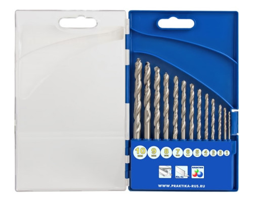 Набор сверл по металлу Профи (10 шт; 1-10 мм) ПРАКТИКА 640-261