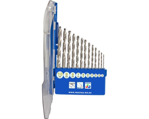 Набор сверл по металлу Профи (10 шт; 1-10 мм) ПРАКТИКА 640-261
