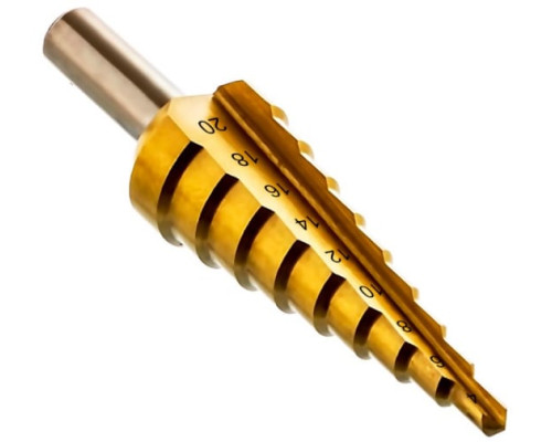 Сверло ступенчатое (4-20 мм; шаг 2 мм) ПРАКТИКА 036-476