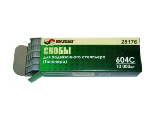 Скобы (10000 шт; 604С) для подвязочного степлера тапенера 28175 SKRAB 28176 Скобы (10000 шт; 604С) для подвязочного степлера тапенера 28175 SKRAB 28176