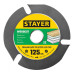 Диск пильный STAYER Woodcut по дереву для УШМ, 125х22,2мм, 3 резца 36854-125