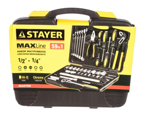Набор слесарно-монтажного инструмента 58шт STAYER MASTER 27760-H59 Набор слесарно-монтажного инструмента 58шт STAYER MASTER 27760-H59