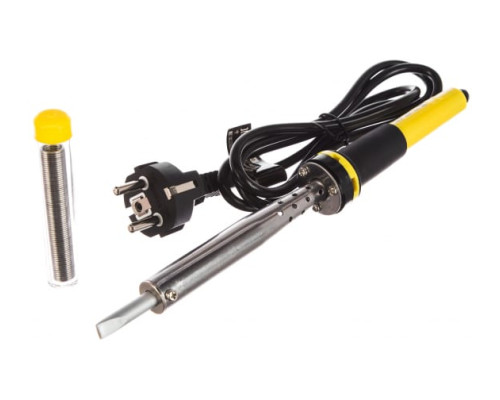 Паяльник с двухкомпонентной рукояткой и долговечным жалом, в комплекте припой и подставка, 100Вт, клин STAYER PROFI 55300-100