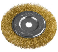 Щетка дисковая PROFESSIONAL (200х22 мм; витая стальная латунированная проволока 0.3 мм) для УШМ STAYER 35122-200