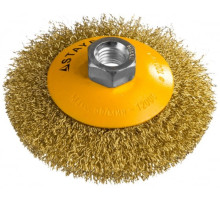 Щетка коническая PROFESSIONAL (100 мм; М14; витая стальная латунированная проволока 0.3 мм) для УШМ STAYER 35133-100