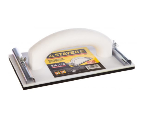 Терка для шлифования с металлическим фиксатором, 120x230мм STAYER 3569-12 Терка для шлифования с металлическим фиксатором, 120x230мм STAYER 3569-12