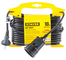 Удлинитель на рамке Stayer MF 207, 10 м, 2200 Вт, 1 гнездо, ПВС 2х0,75 мм2, 55014-10_z01