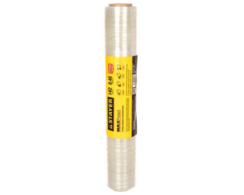 Упаковочная стрейч-пленка, ручная, 17мкм, 0,45 х 142 м STAYER MAXProtect Master 12610-450