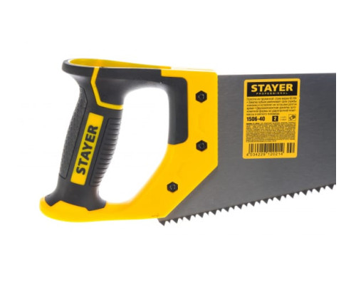 Ножовка по дереву пила Stayer "Cobra 5" 400 мм, 5 TPI, прямой крупный зуб, быстрый рез поперек волокон, для крупных и средних заготовок, 1506-40_z02