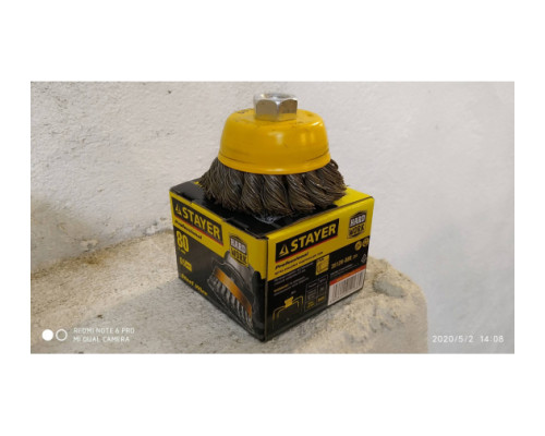 Щетка чашечная "MASTER" (80 мм; М14) для УШМ STAYER 35128-080_z01