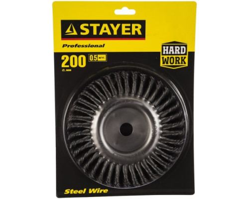 Щетка дисковая для УШМ (200 мм; 22.2 мм) STAYER 35120-200