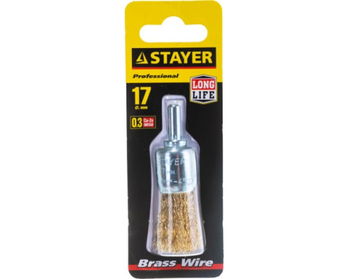 Щетка "MASTER" кистевая для дрели витая стальная проволока 0.3 мм 17 мм STAYER 35113-17