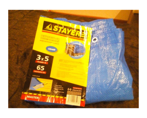 Универсальный тент-полотно с люверсами 3х5 м STAYER MASTER 12560-03-05