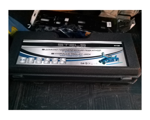 Гидравлический подкатной домкрат с фиксатором 2.5 т STELS SAFETY PIN 51132