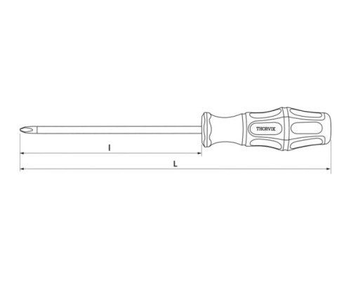 Крестовая отвертка THORVIK SDP2100 PHILLIPS PH2x100 мм 52152