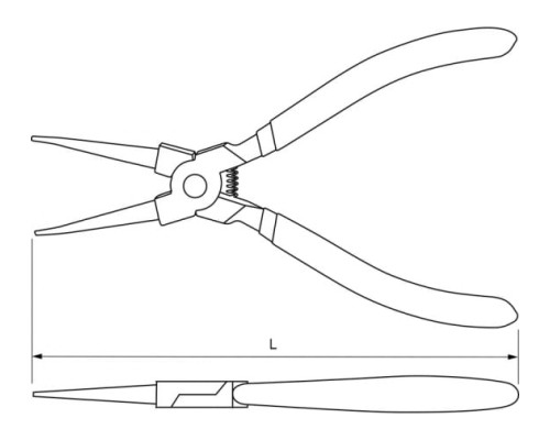 Щипцы для стопорных колец THORVIK IRSP180 прямой сжим 180 мм 52192