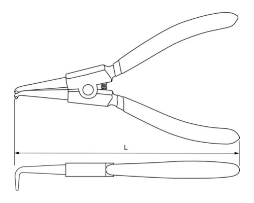 Щипцы для стопорных THORVIK ERBP180 загнутый разжим 180 мм 52191