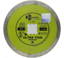 Диск алмазный отрезной Сплошной ультратонкий hot press (125x22.23 мм) TRIO-DIAMOND UTWX502