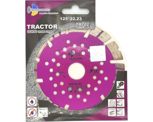 Диск алмазный отрезной Tractor (125х22.2х12 мм) TRIO-DIAMOND TR702