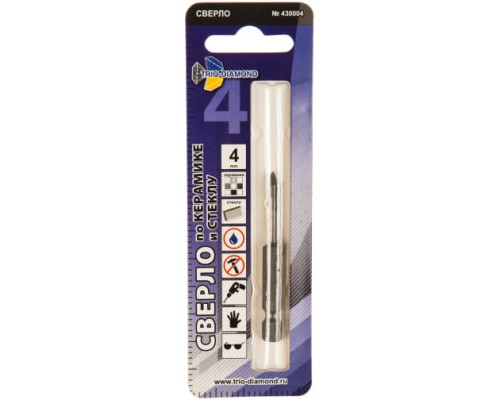 Сверло по керамике и стеклу 4 мм TRIO-DIAMOND 430004