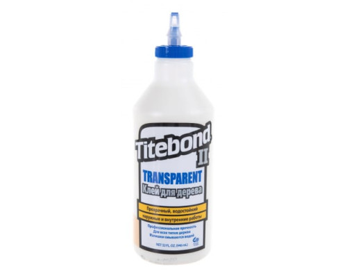 Столярный влагостойкий клей Titebond II прозрачный 1125 Столярный влагостойкий клей Titebond II прозрачный 1125