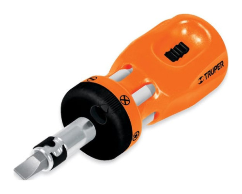 Мини-отвертка с храповым механизмом плюс 12 бит Truper DTROM-12 18193