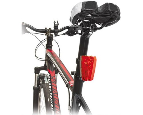 Велосипедный фонарь с лазерной подсветкой, 5LED+2 красных лазера, 2xAAA ЯРКИЙ ЛУЧ V-052 4606400615774