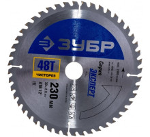 Диск пильный "Чистый рез" (230х30 мм; 48Т) по дереву Зубр 36905-230-30-48