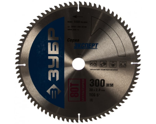 Диск пильный "Точный-МУЛЬТИ рез" (300х30 мм; 80Т) Зубр 36907-300-30-80
