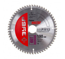 Диск пильный по алюминию, ламинату, пластику, ДСП МАСТЕР Точный-МУЛЬТИ рез (190х30 мм; 60Т) Зубр 36916-190-30-60