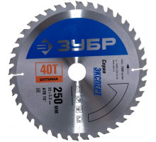 Диск пильный по дереву "Оптимальный рез" (250х32 мм; 40Т) Зубр 36903-250-32-40