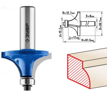 Фреза кромочная калевочная №1 ПРОФЕССИОНАЛ (38.1х17х61.5 мм; R12.7 мм; хвостовик 8 мм) Зубр 28701-38.1