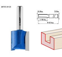 Фреза пазовая прямая ПРОФЕССИОНАЛ (24х25х57.5 мм; хвостовик 8 мм) Зубр 28753-24-25
