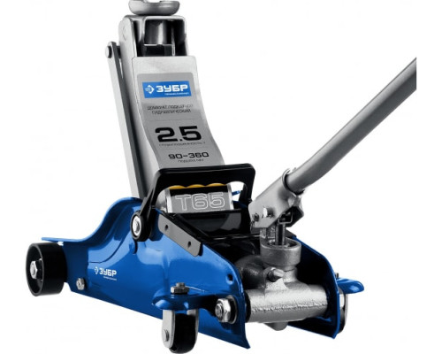 Гидравлический подкатной домкрат 2,5т, 90-360мм, в кейсе, ЗУБР Профессионал T65 43057-2.5-K