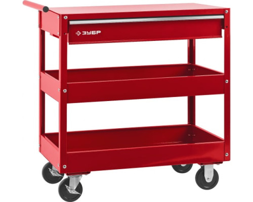 Инструментальная тележка Зубр МАСТЕР 1 ящик + 2 полки, 737x383x785мм 38912