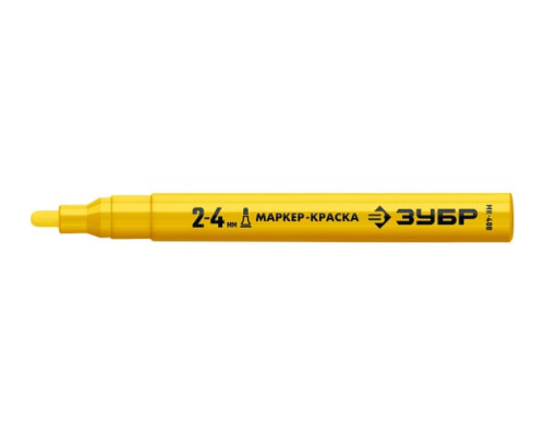 Маркер-краска ЗУБР Профессионал МК-400 жёлтый, 2-4 мм 06325-5