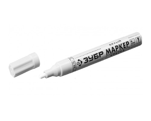Маркер-краска Зубр МК-750 белый, круглый наконечник, 06325-8