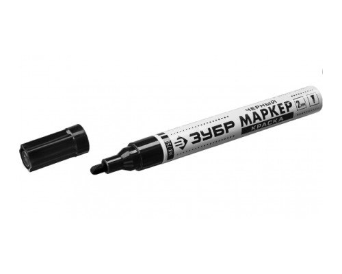 Маркер-краска Зубр МК-750 черный, круглый наконечник, 06325-2