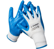 Маслостойкие перчатки для точных работ с нитриловым покрытием XL10 Зубр МАСТЕР 11276-XL