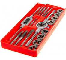 Набор ЗУБР с металлорежущим инструментом, метчики однопроходные и плашки М3-М12, оснастка - в пласт. боксе 20 предметов 2810-H20_z01