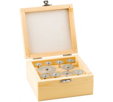 Набор мини-кругов Зубр с алмазным напылением на шпильке в пластиковом боксе диаметр 16-40 P200 хвостовик 3 мм, 10 предметов 33385-H10