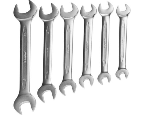 Набор рожковых гаечных ключей 8х19мм, 6шт Зубр ПРОФИ 27021-H6