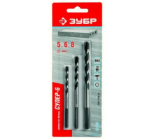 Набор сверл "Супер-6" 3 шт. (5-8 мм) по бетону Зубр 2916-H3