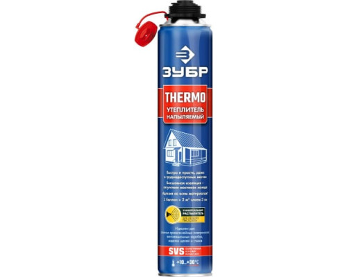 Напыляемый полиуретановый утеплитель ЗУБР Thermo 810 мл пистолетный 41153 Напыляемый полиуретановый утеплитель ЗУБР Thermo 810 мл пистолетный 41153