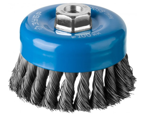 Щетка чашечная (100 мм; М14; плетеные пучки стальной проволоки 0.5 мм) для УШМ 35275-100_z02